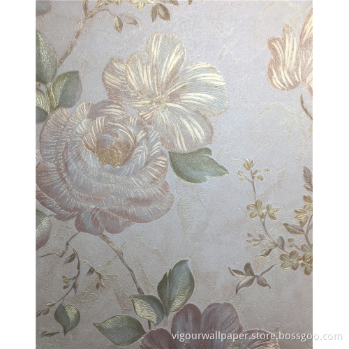 280gsm golden flower design PVC wallpaper